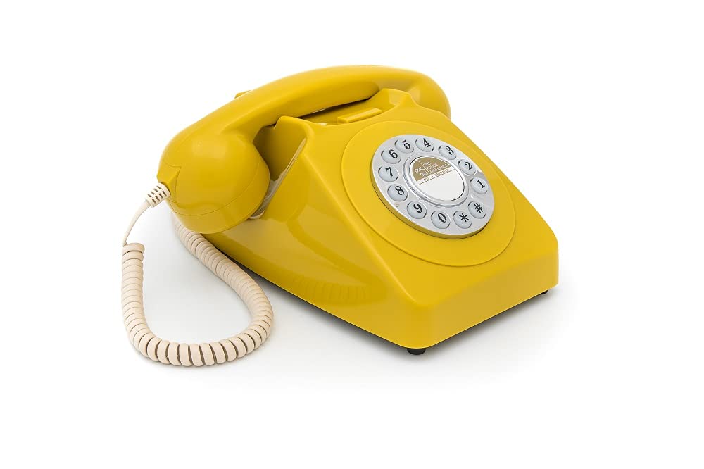 Gpo Retro Gpo746Dpbms 746 Desktop Push Button Telephone   Mustard